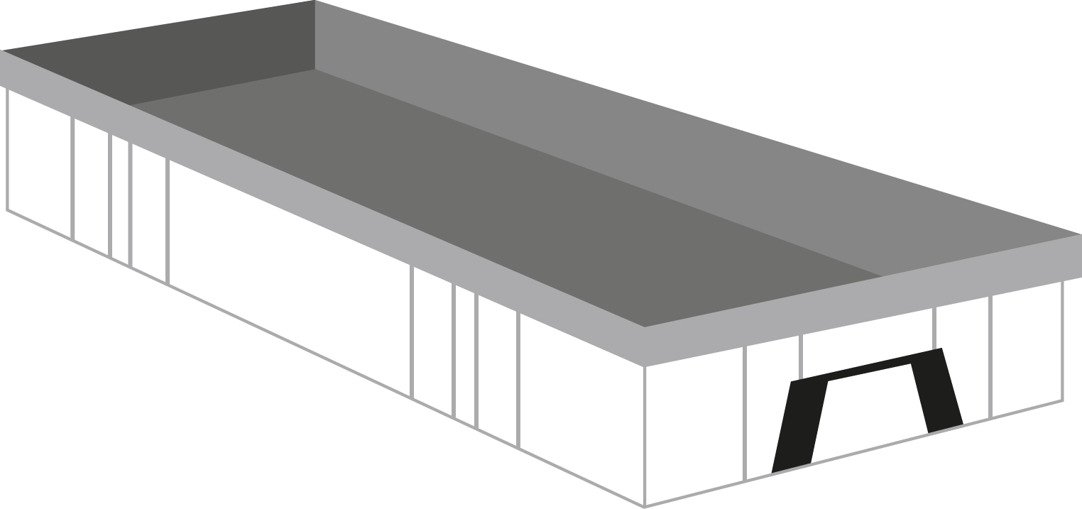 Bedrijfsafval haakarm container 10m³