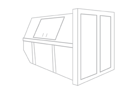 Papier container 10m³ gesloten (huisje)