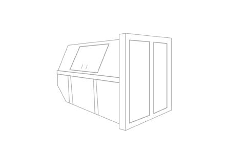 Puin container 6m³ gesloten (huisje)