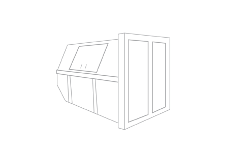 Plastic container 6m³ gesloten (huisje)